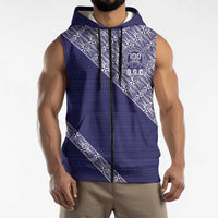 Tonga Queen Salote College Sleeveless Zip Hoodie 100 Years Anniversary Navy Color LT05 - Polynesian Pride