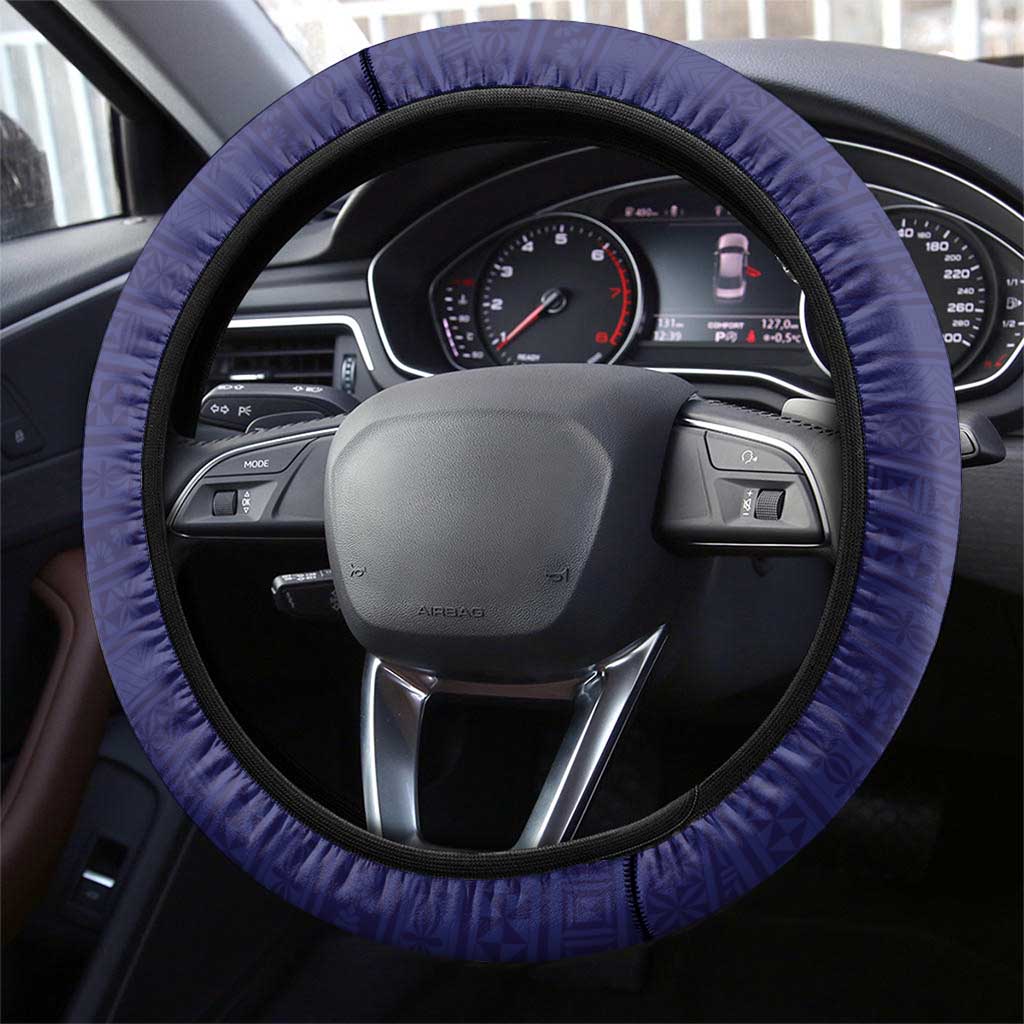 Tonga Queen Salote College Steering Wheel Cover 100 Years Anniversary Navy Color LT05 - Polynesian Pride
