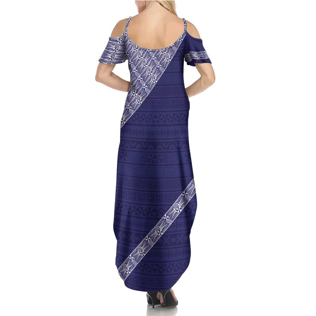Tonga Queen Salote College Summer Maxi Dress 100 Years Anniversary Navy Color LT05 - Polynesian Pride