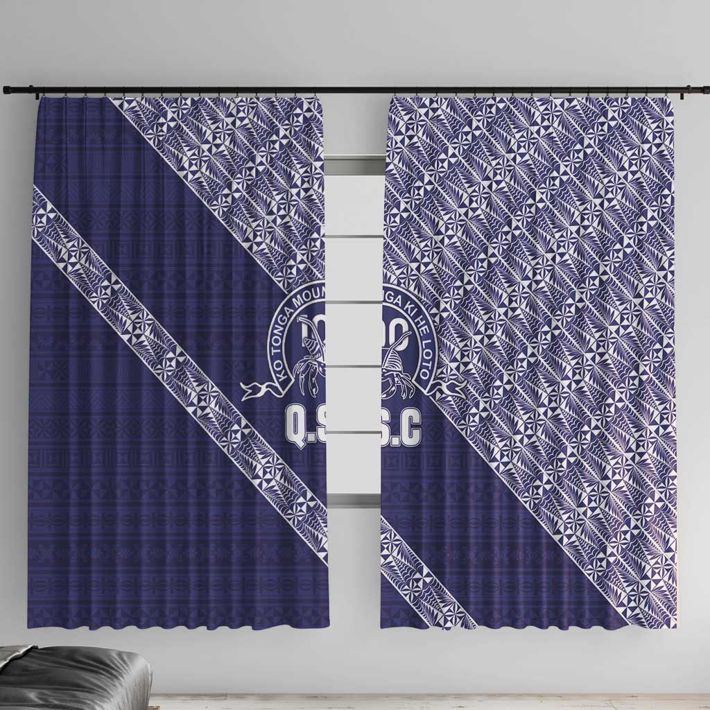 Tonga Queen Salote College Window Curtain 100 Years Anniversary Navy Color LT05 With Hooks Navy - Polynesian Pride