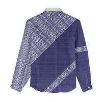 Tonga Queen Salote College Women Casual Shirt 100 Years Anniversary Navy Color