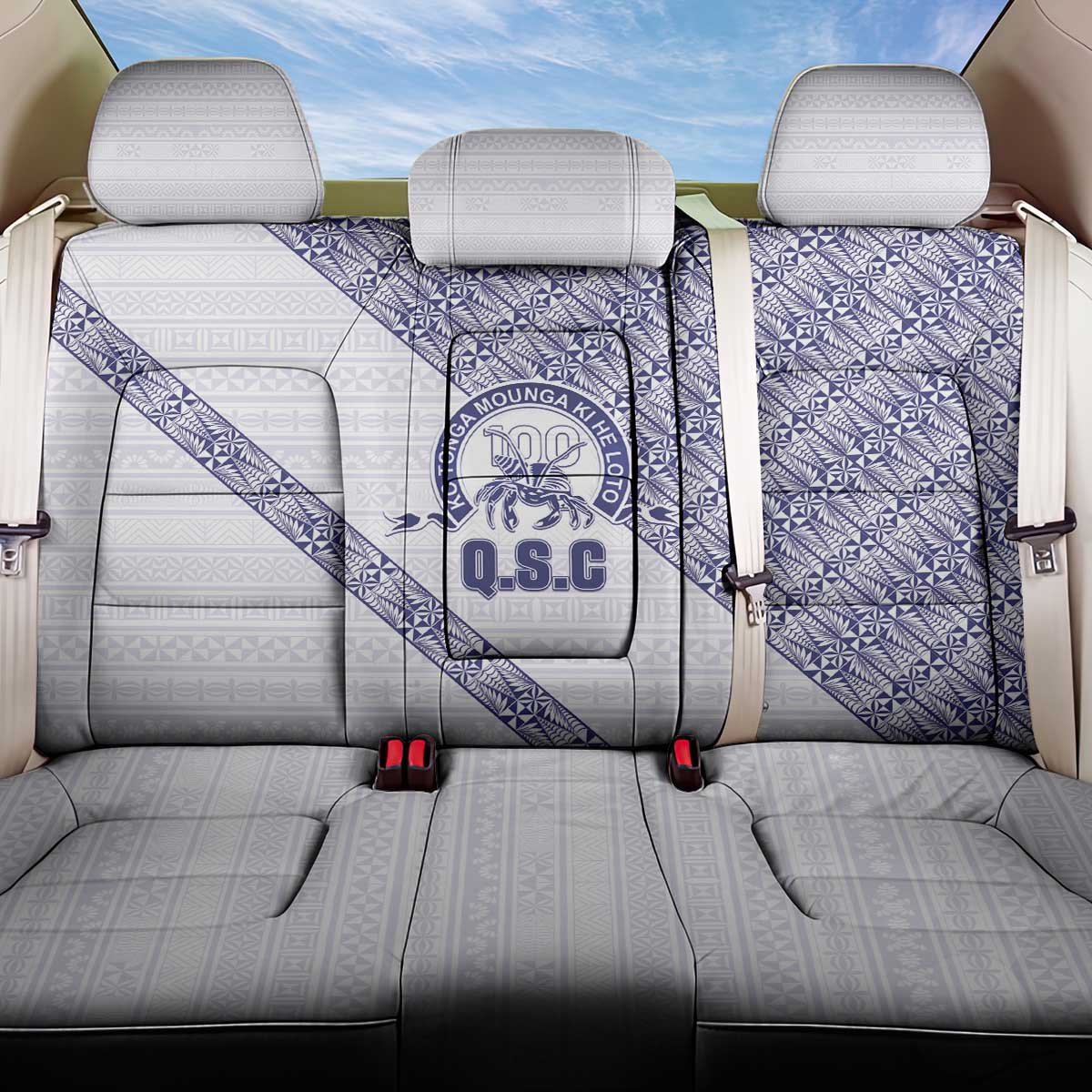 Tonga Queen Salote College Back Car Seat Cover 100 Years Anniversary White Color LT05 One Size White - Polynesian Pride