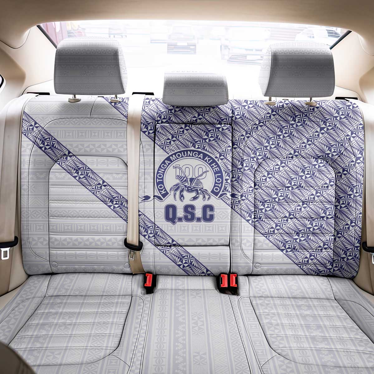 Tonga Queen Salote College Back Car Seat Cover 100 Years Anniversary White Color LT05 - Polynesian Pride