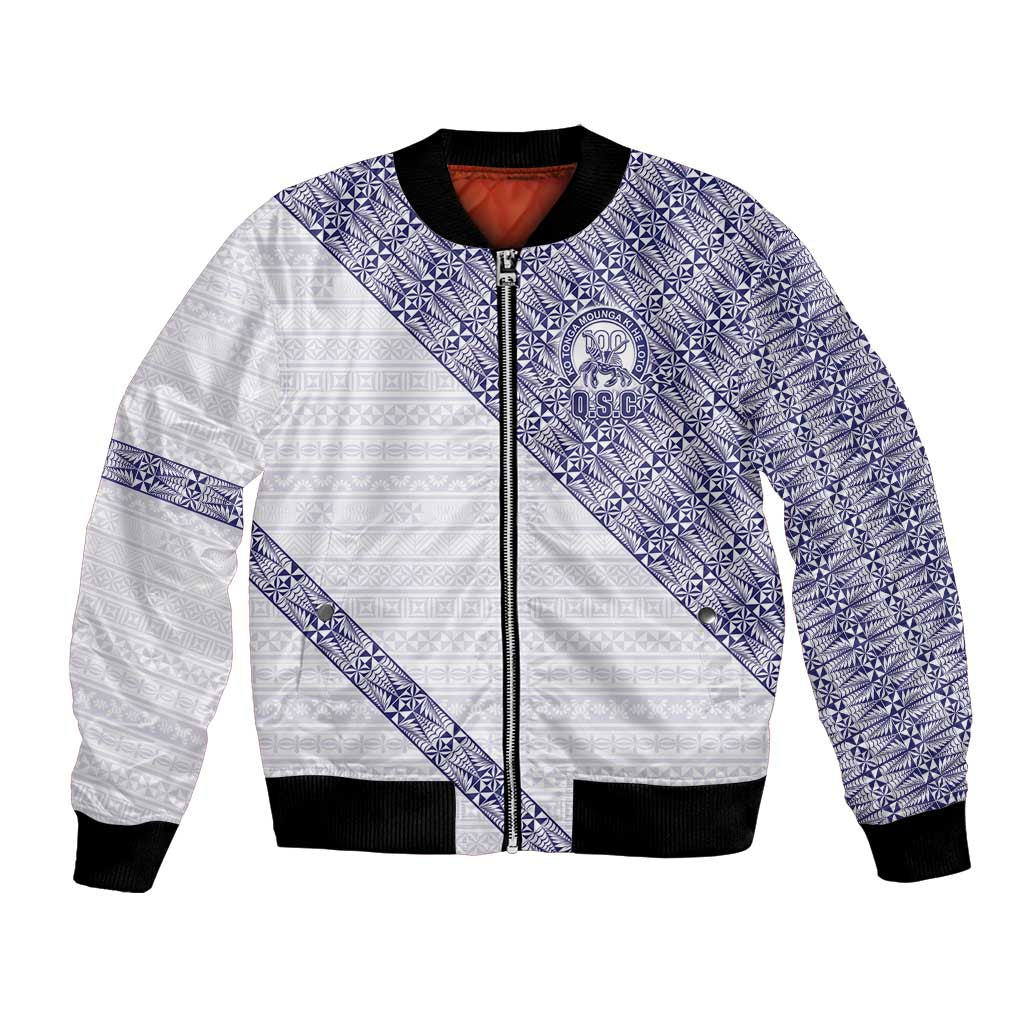 Tonga Queen Salote College Bomber Jacket 100 Years Anniversary White Color LT05 Unisex White - Polynesian Pride