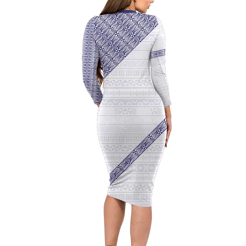 Tonga Queen Salote College Family Matching Long Sleeve Bodycon Dress and Hawaiian Shirt 100 Years Anniversary White Color