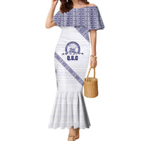 Tonga Queen Salote College Family Matching Mermaid Dress and Hawaiian Shirt 100 Years Anniversary White Color
