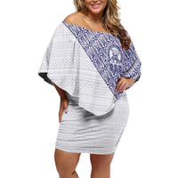 Tonga Queen Salote College Off Shoulder Short Dress 100 Years Anniversary White Color LT05 Women White - Polynesian Pride