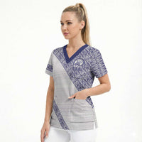 Tonga Queen Salote College Scrub Top 100 Years Anniversary White Color