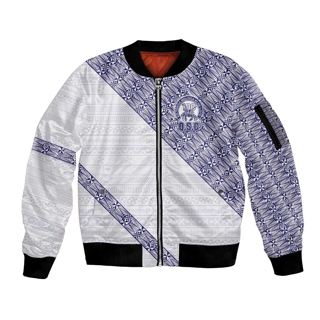 Tonga Queen Salote College Sleeve Zip Bomber Jacket 100 Years Anniversary White Color