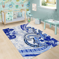 Polynesia Paisley Area Rug Mix Navy Polynesian Pattern