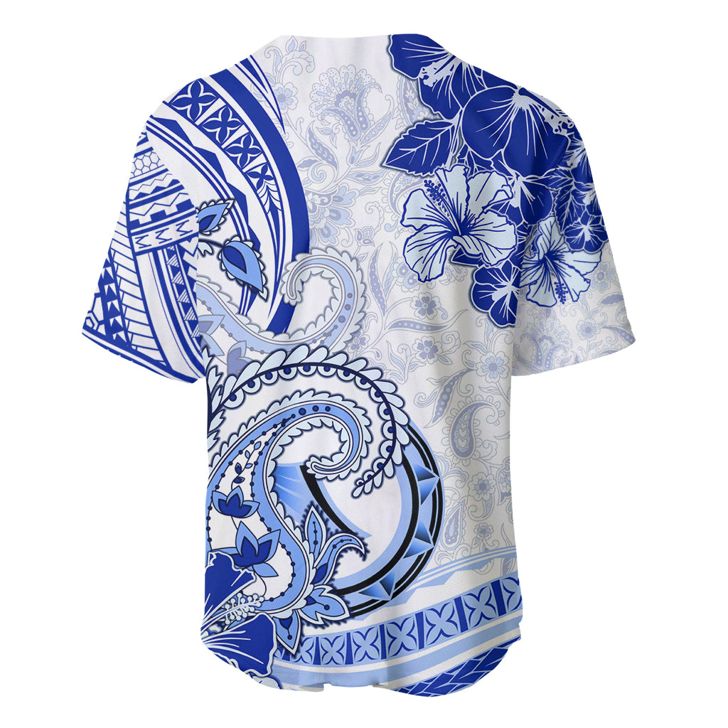 Polynesia Paisley Baseball Jersey Mix Navy Polynesian Pattern LT05 - Polynesian Pride