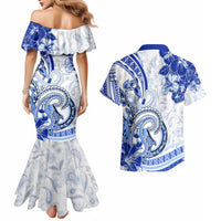 Polynesia Paisley Couples Matching Mermaid Dress and Hawaiian Shirt Mix Navy Polynesian Pattern LT05 - Polynesian Pride