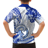 Polynesia Paisley Family Matching Puletasi and Hawaiian Shirt Mix Navy Polynesian Pattern LT05 - Polynesian Pride