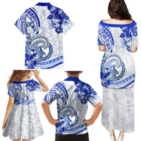 Polynesia Paisley Family Matching Puletasi and Hawaiian Shirt Mix Navy Polynesian Pattern LT05 - Polynesian Pride