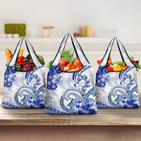 Polynesia Paisley Grocery Bag Mix Navy Polynesian Pattern