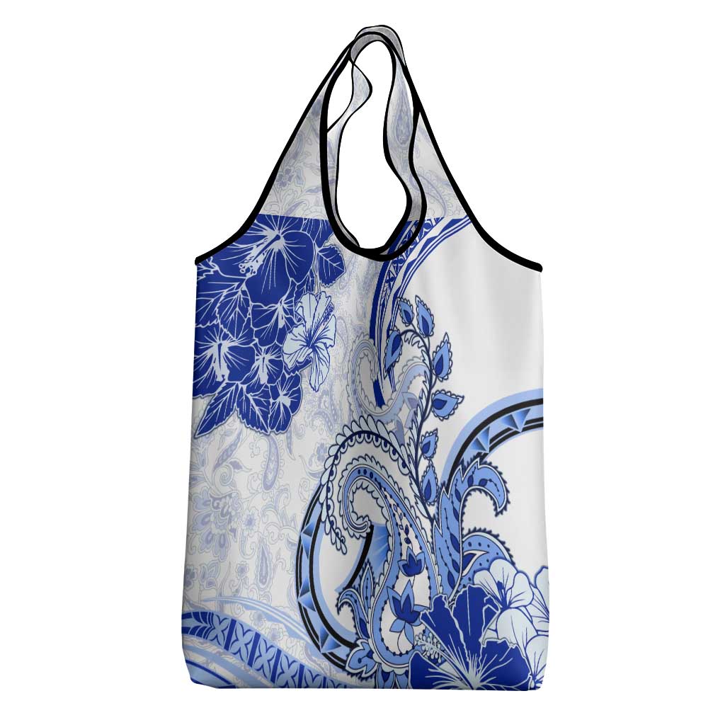 Polynesia Paisley Grocery Bag Mix Navy Polynesian Pattern