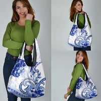 Polynesia Paisley Grocery Bag Mix Navy Polynesian Pattern