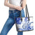 Polynesia Paisley Leather Tote Bag Mix Navy Polynesian Pattern