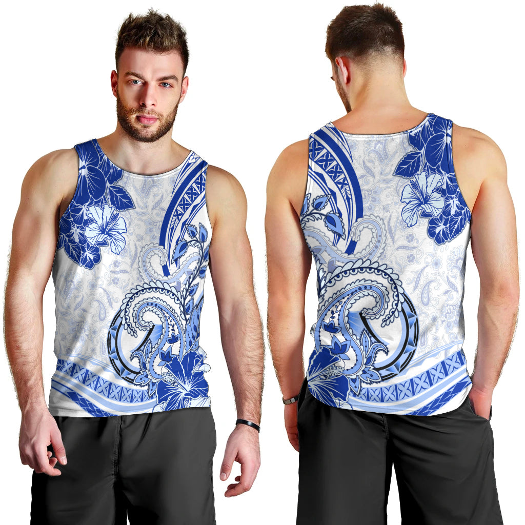 Polynesia Paisley Men Tank Top Mix Navy Polynesian Pattern LT05 - Polynesian Pride