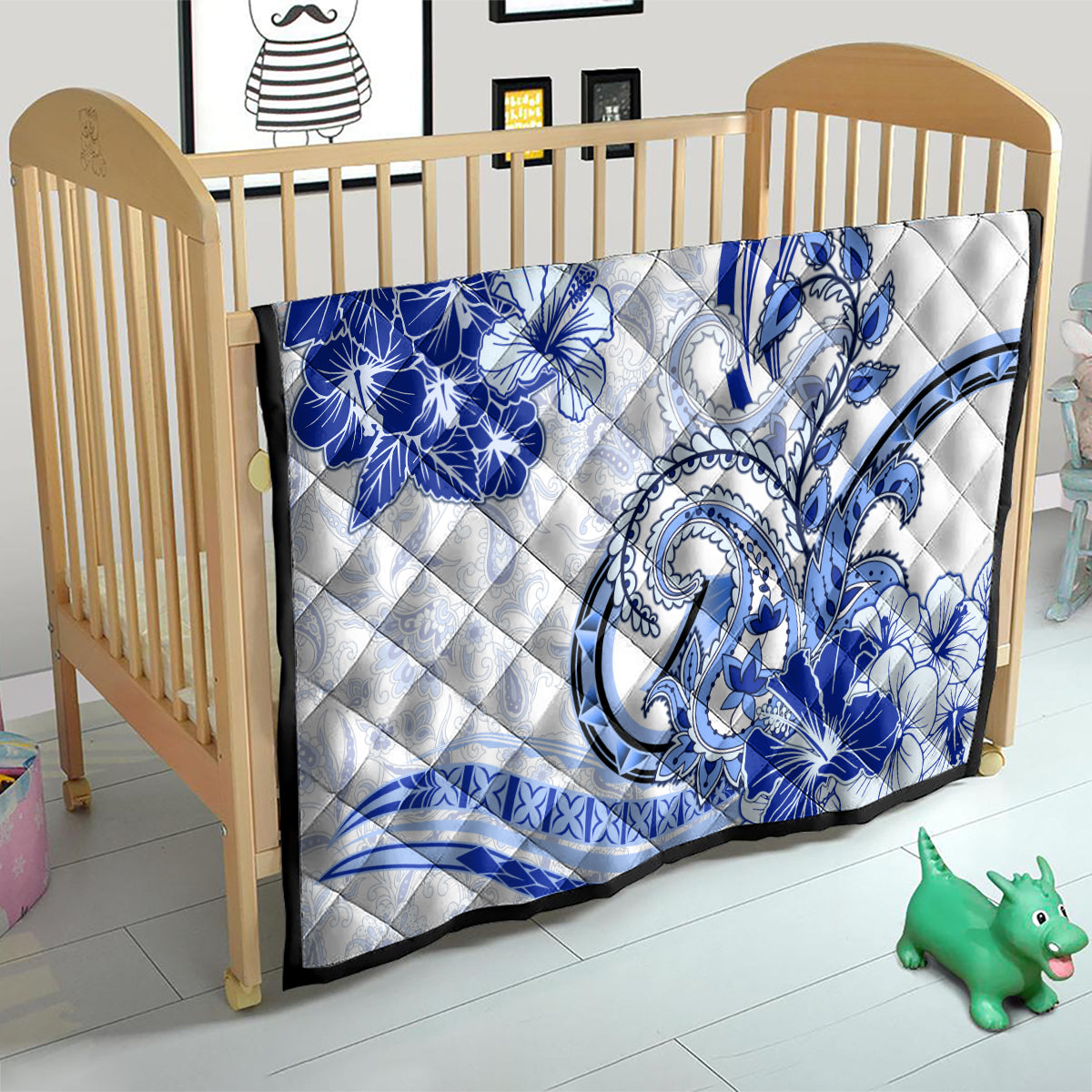 Polynesia Paisley Quilt Mix Navy Polynesian Pattern