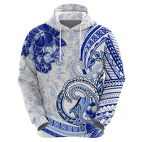 Polynesia Paisley Zip Hoodie Mix Navy Polynesian Pattern LT05 - Polynesian Pride