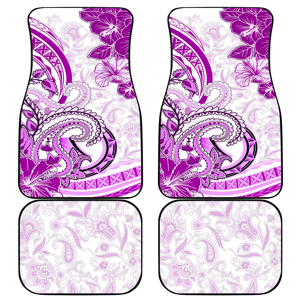 Polynesia Paisley Car Mats Mix Pink Polynesian Pattern