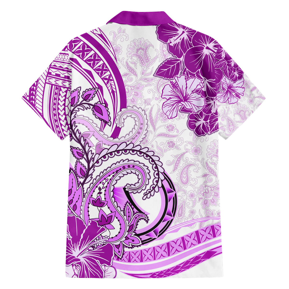 Polynesia Paisley Family Matching Tank Maxi Dress and Hawaiian Shirt Mix Pink Polynesian Pattern LT05 - Polynesian Pride