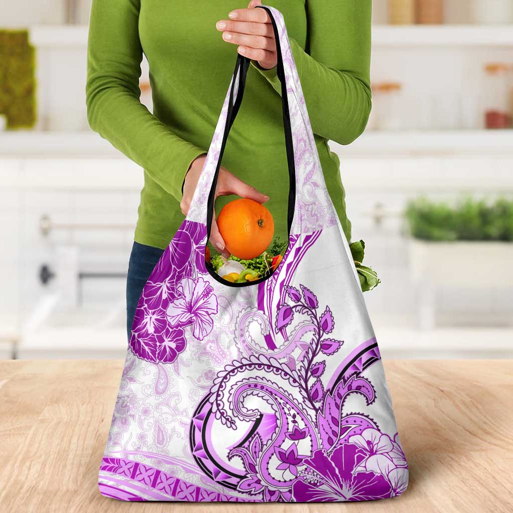 Polynesia Paisley Grocery Bag Mix Pink Polynesian Pattern