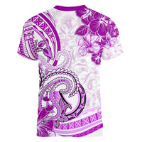 Polynesia Paisley Women V Neck T Shirt Mix Pink Polynesian Pattern LT05 - Polynesian Pride