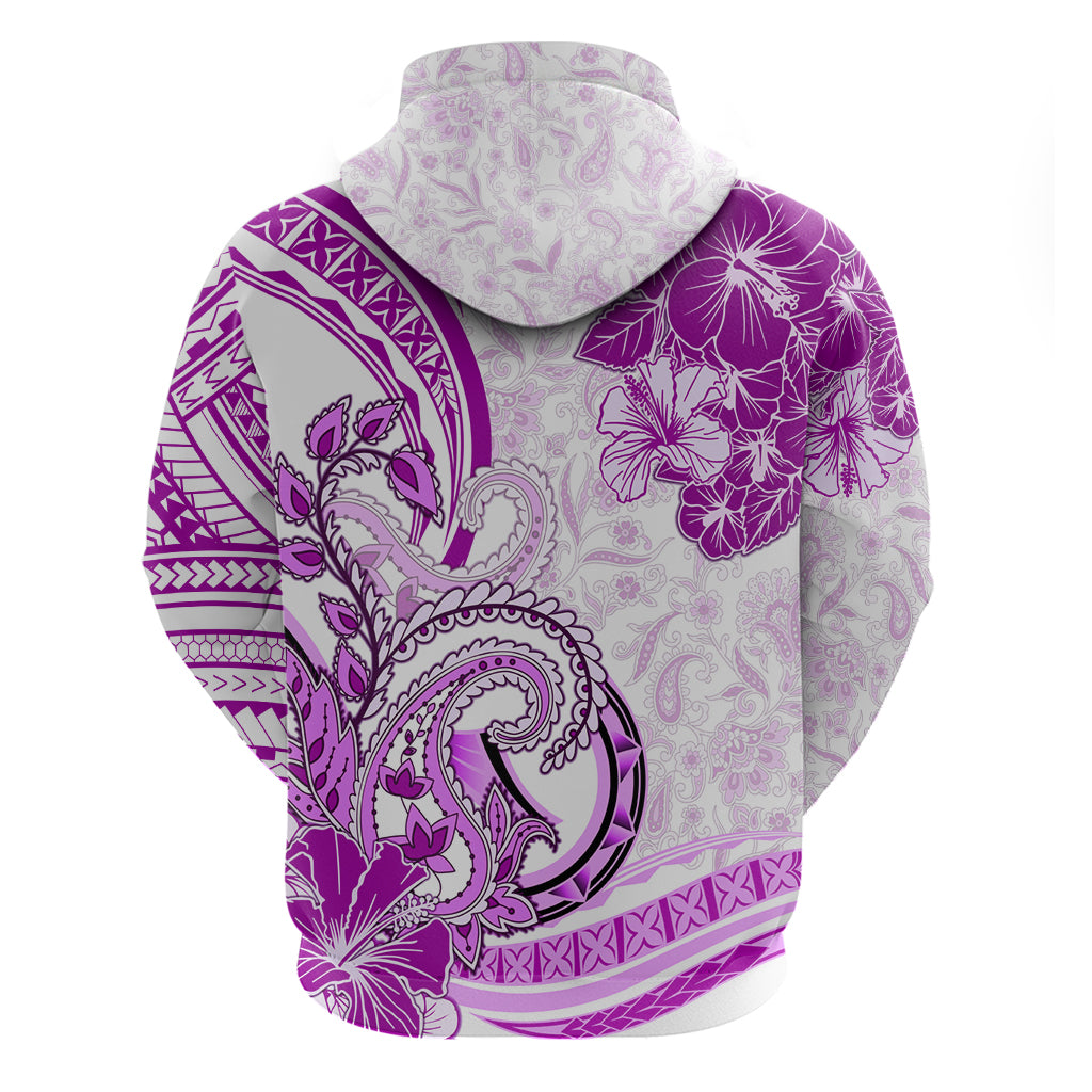 Polynesia Paisley Zip Hoodie Mix Pink Polynesian Pattern LT05 - Polynesian Pride