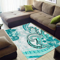 Polynesia Paisley Area Rug Mix Teal Polynesian Pattern