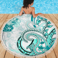 Polynesia Paisley Beach Blanket Mix Teal Polynesian Pattern
