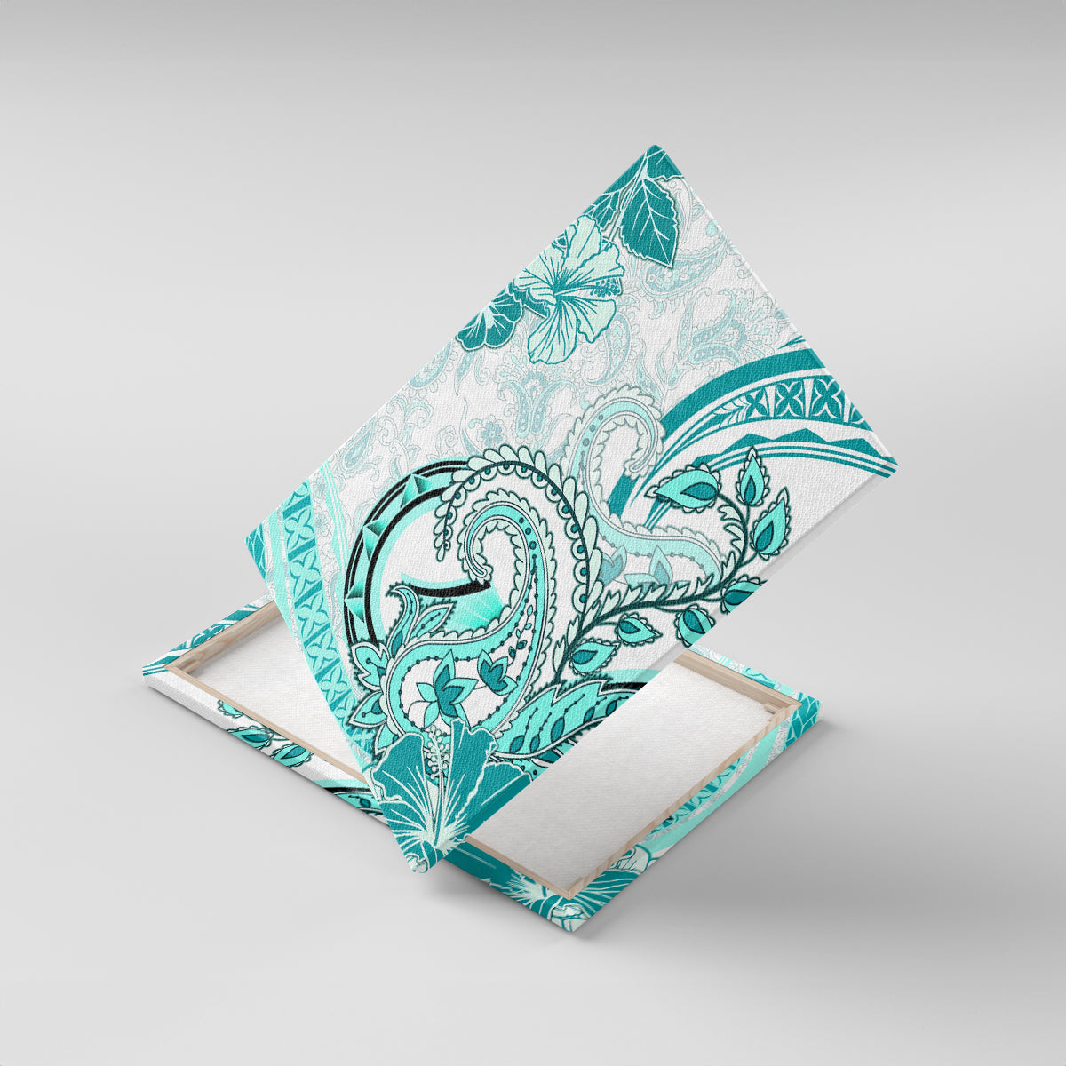 Polynesia Paisley Canvas Wall Art Mix Teal Polynesian Pattern