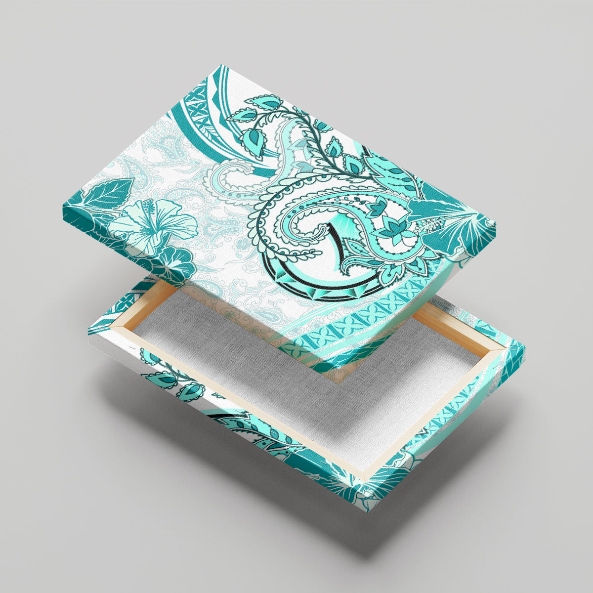Polynesia Paisley Canvas Wall Art Mix Teal Polynesian Pattern