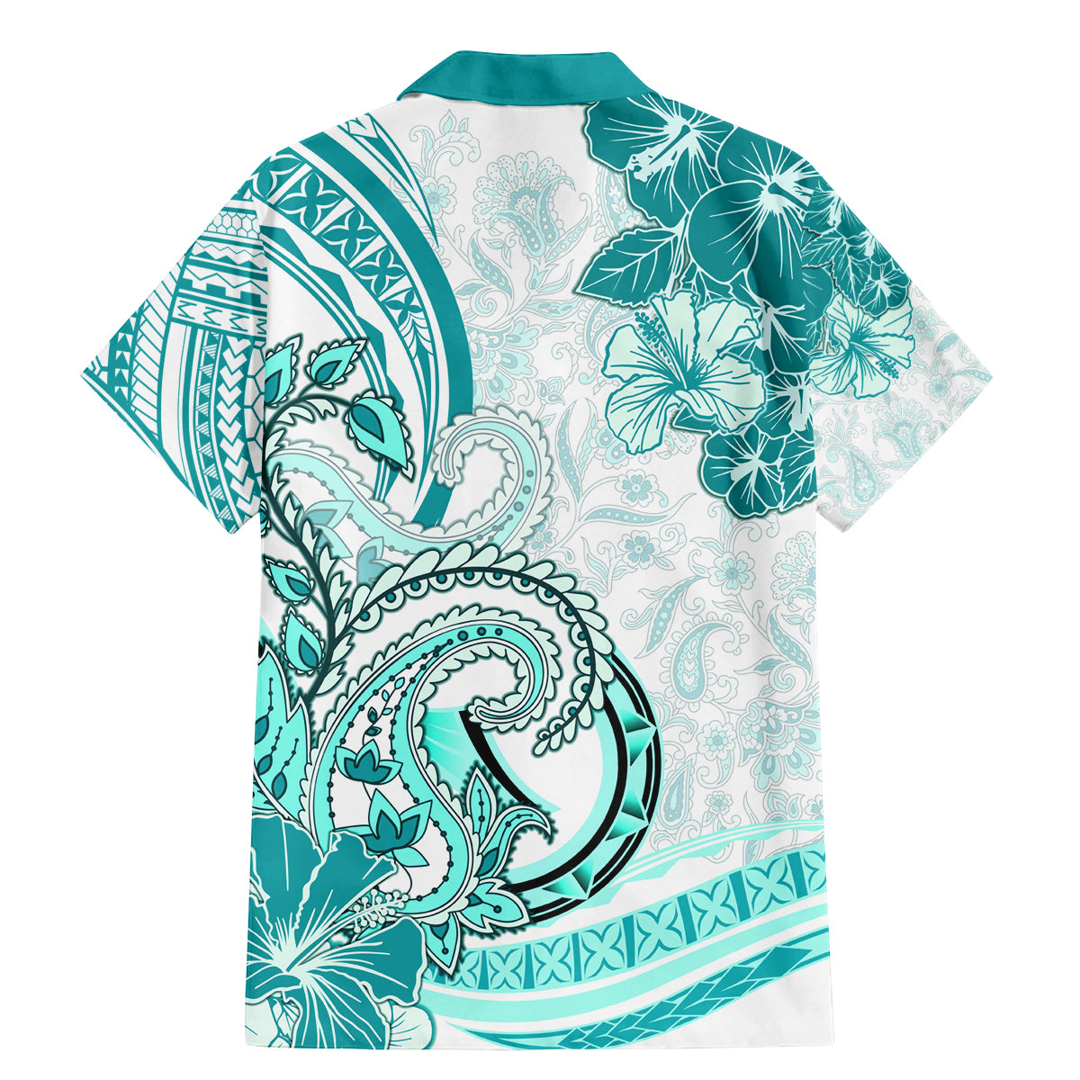 Polynesia Paisley Family Matching Mermaid Dress and Hawaiian Shirt Mix Teal Polynesian Pattern LT05 - Polynesian Pride