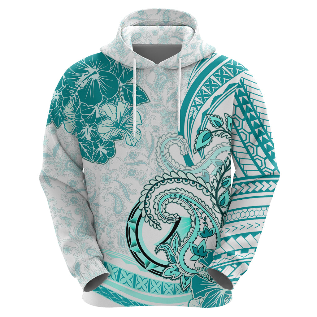 Polynesia Paisley Hoodie Mix Teal Polynesian Pattern LT05 - Polynesian Pride