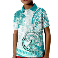Polynesia Paisley Kid Polo Shirt Mix Teal Polynesian Pattern LT05 Kid Teal - Polynesian Pride