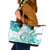 Polynesia Paisley Leather Tote Bag Mix Teal Polynesian Pattern