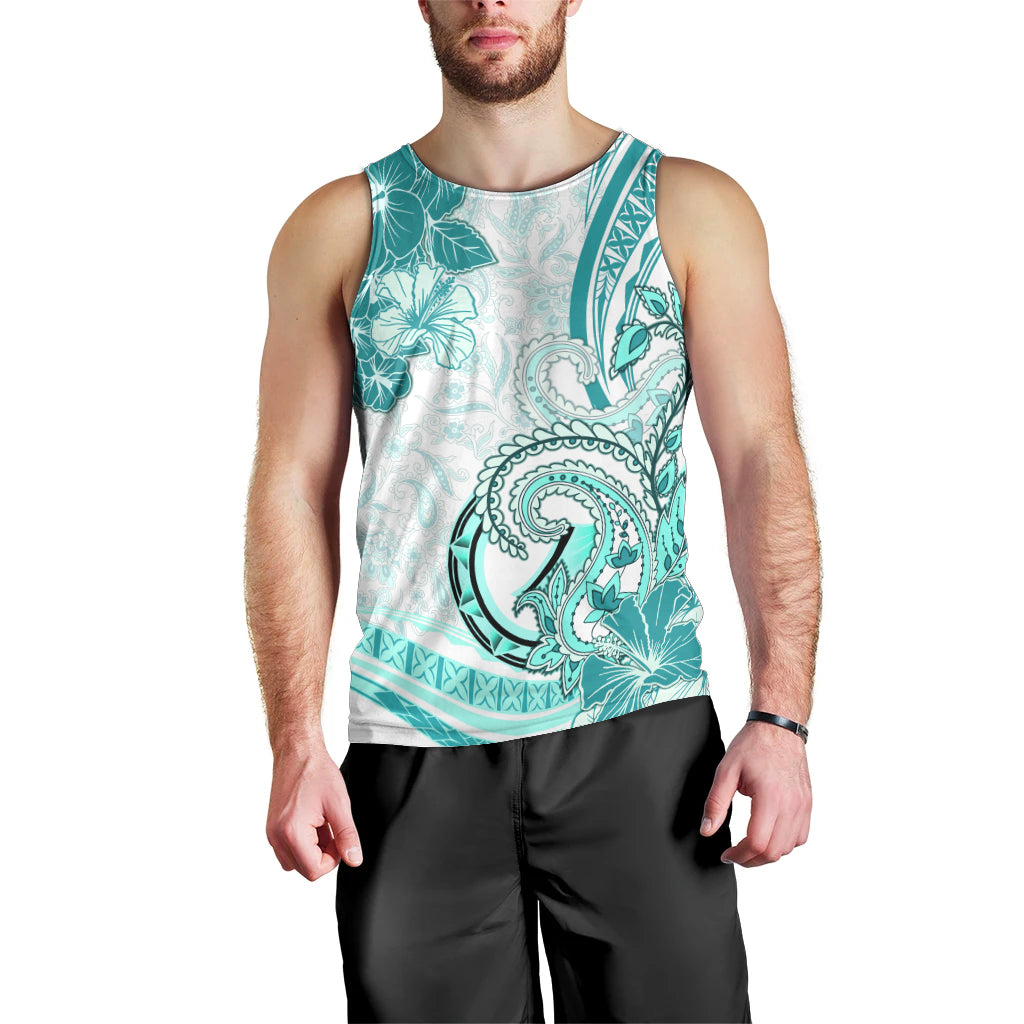 Polynesia Paisley Men Tank Top Mix Teal Polynesian Pattern LT05 - Polynesian Pride