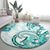 Polynesia Paisley Round Carpet Mix Teal Polynesian Pattern