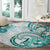 Polynesia Paisley Round Carpet Mix Teal Polynesian Pattern
