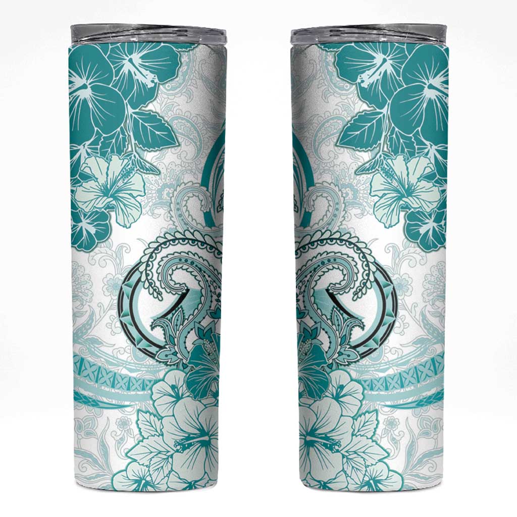 Polynesia Paisley Skinny Tumbler Mix Teal Polynesian Pattern