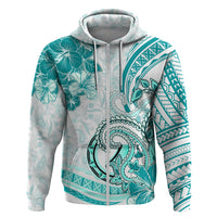 Polynesia Paisley Zip Hoodie Mix Teal Polynesian Pattern LT05 Zip Hoodie Teal - Polynesian Pride