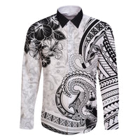 Polynesia Paisley Family Matching Long Sleeve Bodycon Dress and Hawaiian Shirt Mix White Polynesian Pattern LT05 Dad's Shirt - Long Sleeve White - Polynesian Pride