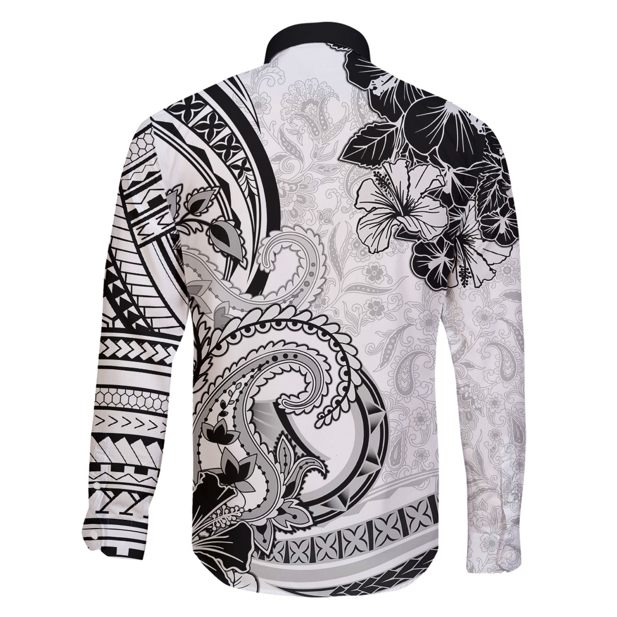 Polynesia Paisley Family Matching Long Sleeve Bodycon Dress and Hawaiian Shirt Mix White Polynesian Pattern LT05 - Polynesian Pride