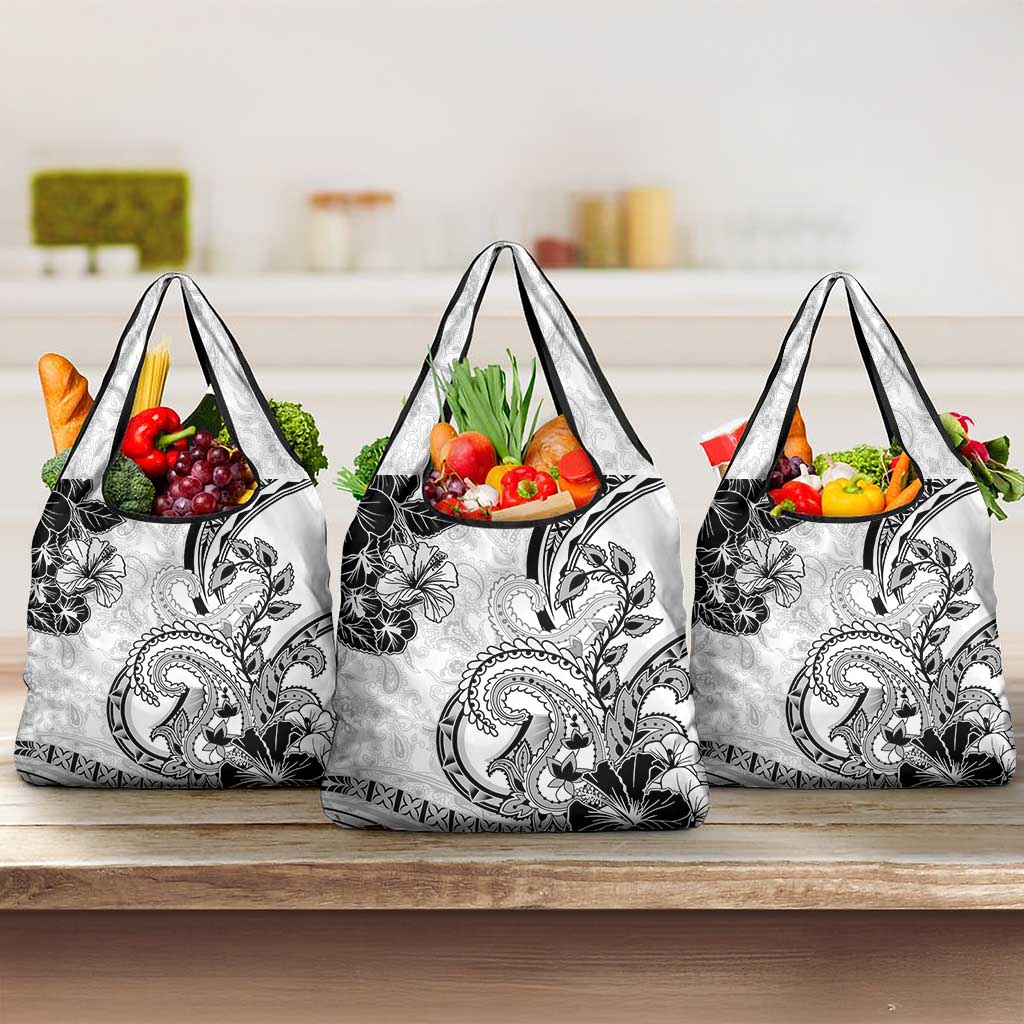 Polynesia Paisley Grocery Bag Mix White Polynesian Pattern
