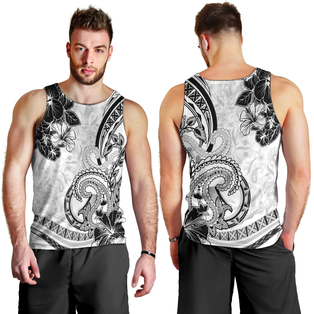 Polynesia Paisley Men Tank Top Mix White Polynesian Pattern LT05 - Polynesian Pride