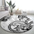 Polynesia Paisley Round Carpet Mix White Polynesian Pattern