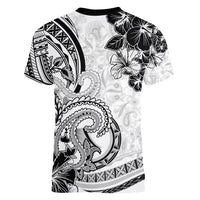 Polynesia Paisley Women V Neck T Shirt Mix White Polynesian Pattern LT05 - Polynesian Pride
