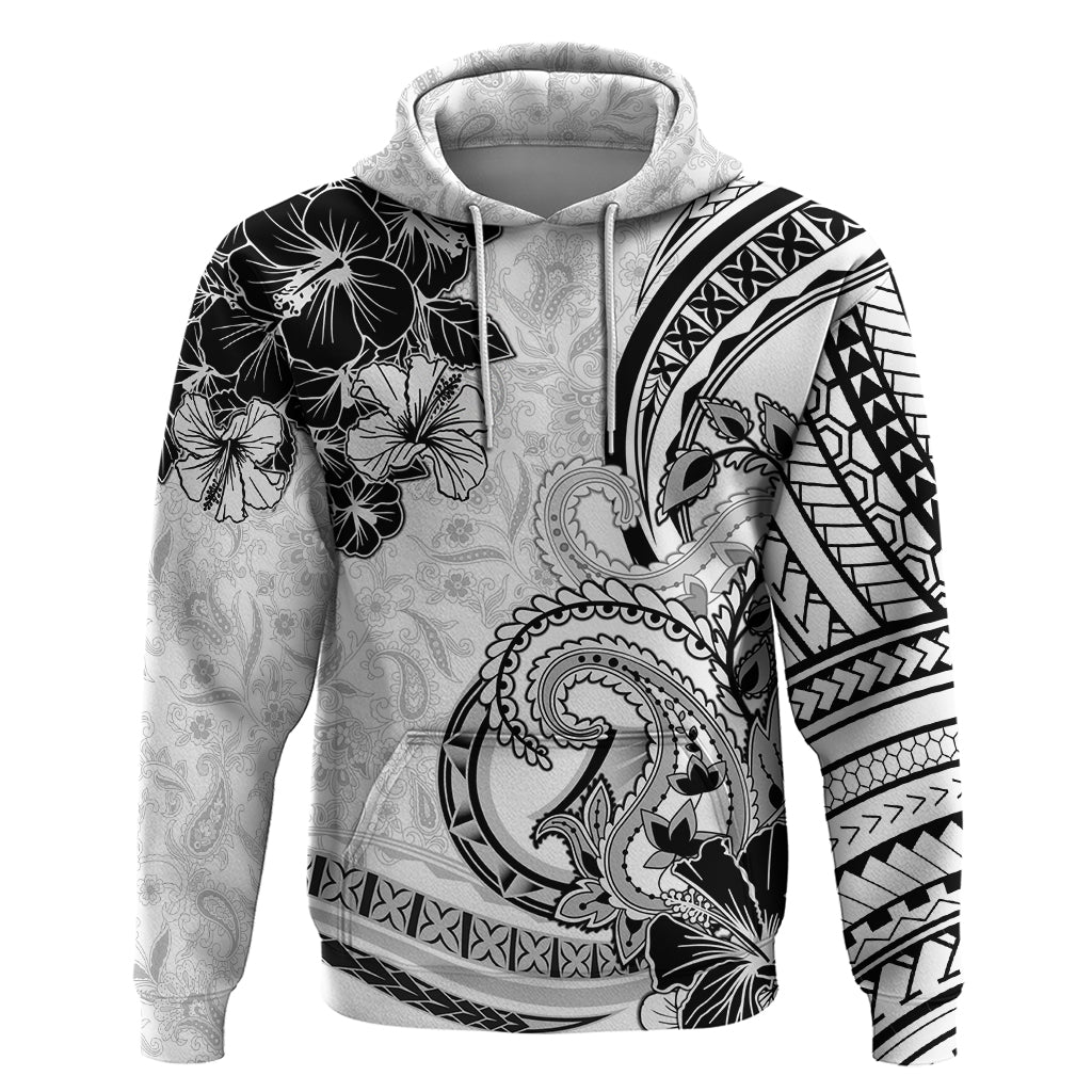 Polynesia Paisley Zip Hoodie Mix White Polynesian Pattern LT05 Pullover Hoodie White - Polynesian Pride